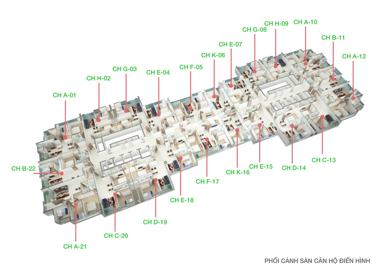 Phối cảnh 3D căn hộ chung cư eco dream